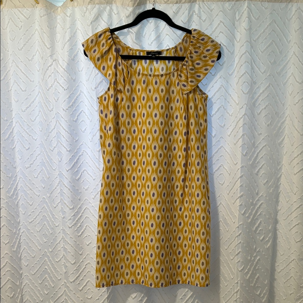 Soprano Yellow IKAT Patterned Mini Dress